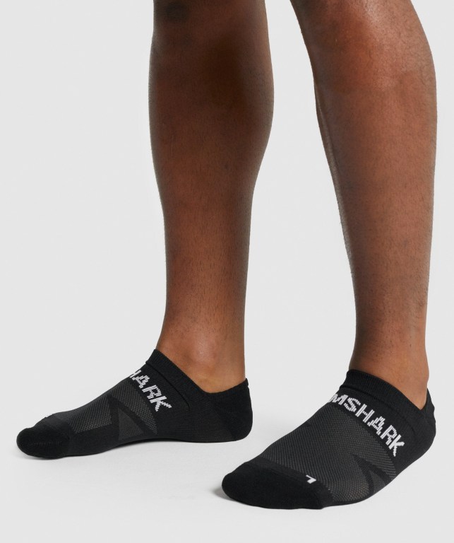 Gymshark No Show Performance Men's Socks Black | UAE-85JEWV