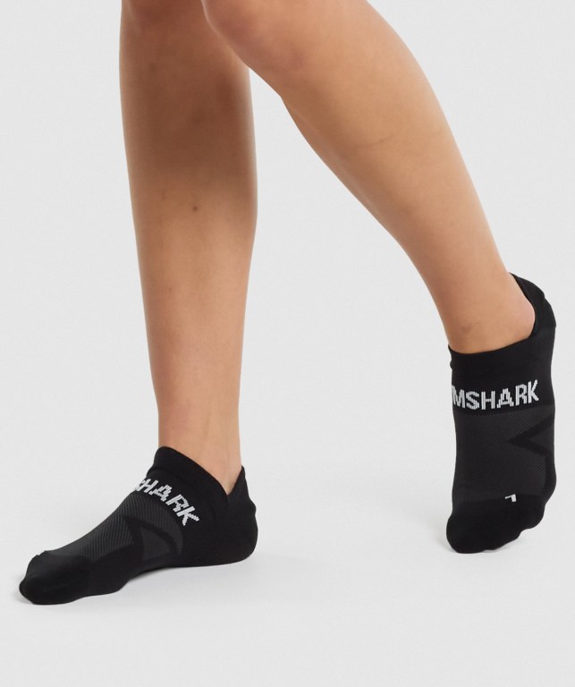 Gymshark No Show Performance Men's Socks Black | UAE-85JEWV