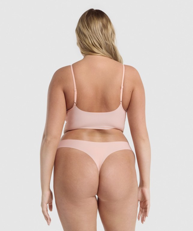 Gymshark No VPL Bralette Women's Underwear Light Pink | UAE-57SZIB