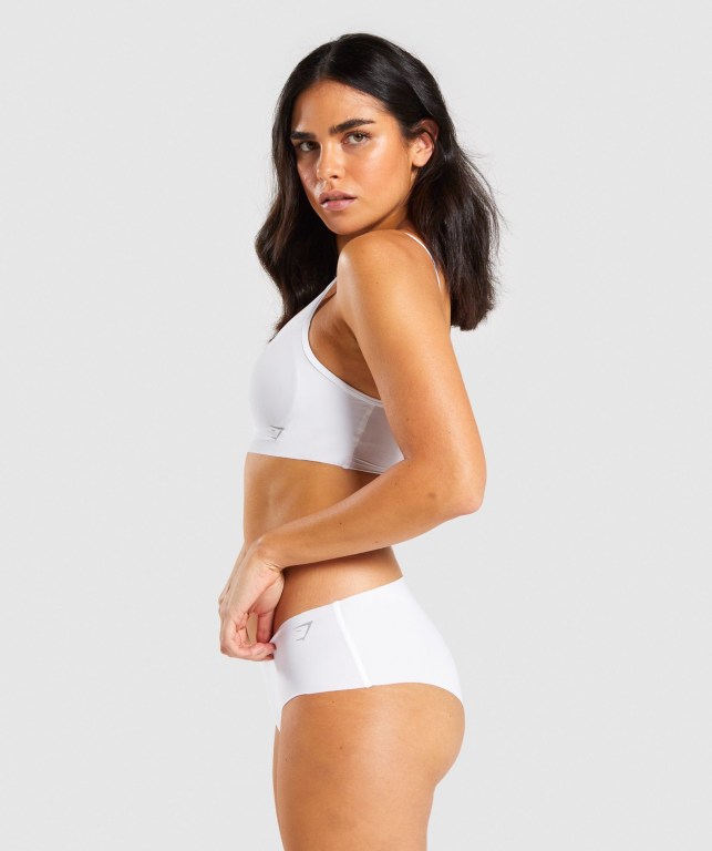 Gymshark No VPL Bralette Women's Underwear White | UAE-74MCGF