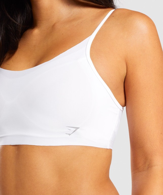 Gymshark No VPL Bralette Women's Underwear White | UAE-74MCGF