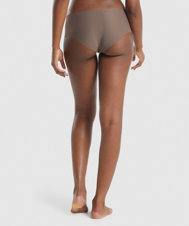 Gymshark No VPL Hipster Women's Underwear Brown | UAE-16EKTI