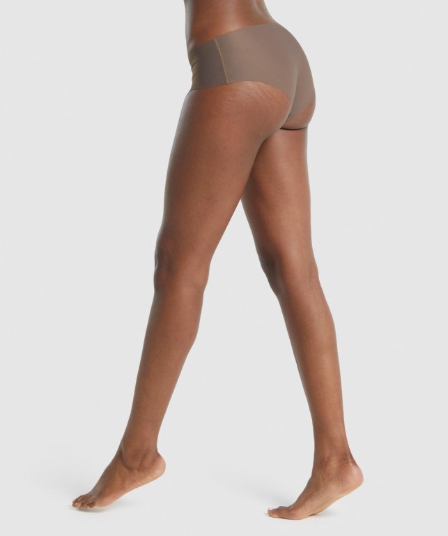 Gymshark No VPL Hipster Women's Underwear Brown | UAE-16EKTI