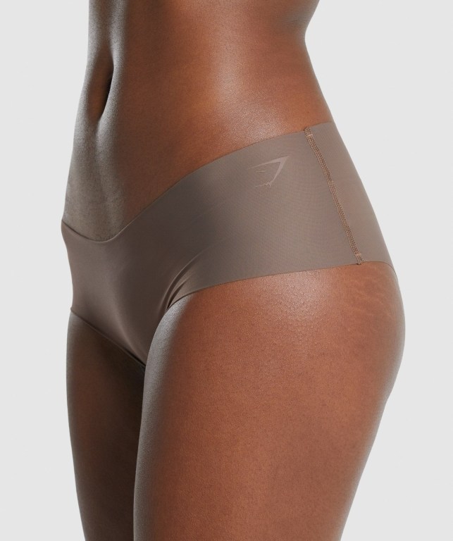 Gymshark No VPL Hipster Women's Underwear Brown | UAE-16EKTI