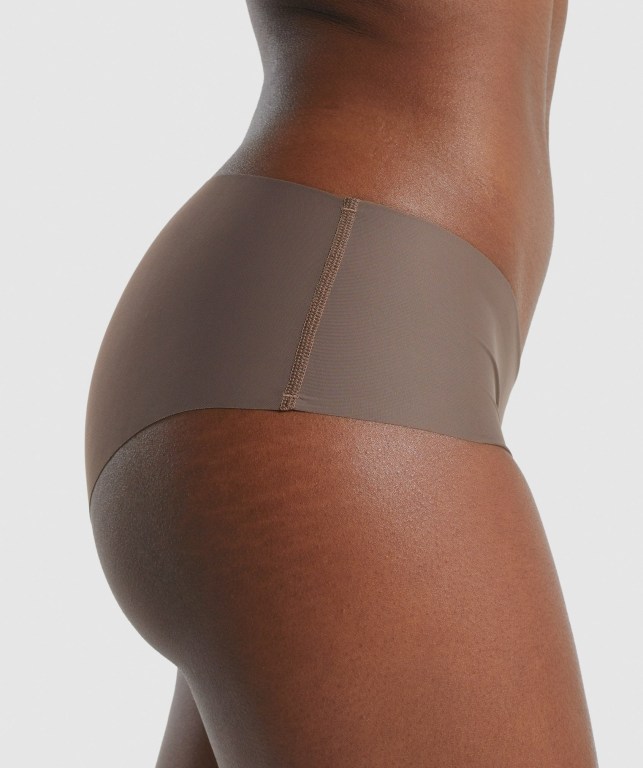 Gymshark No VPL Hipster Women's Underwear Brown | UAE-16EKTI