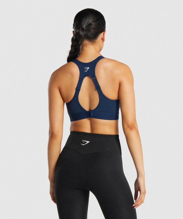 Gymshark Open Back Training Women's Sports Bra Navy | UAE-16UBEN