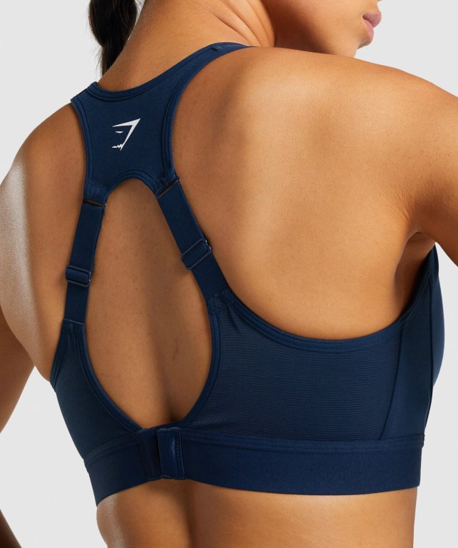 Gymshark Open Back Training Women's Sports Bra Navy | UAE-16UBEN