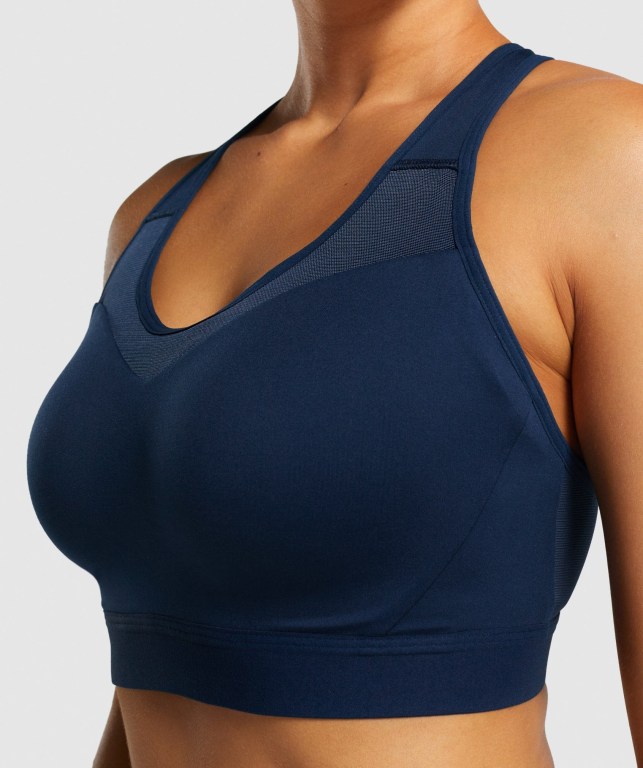 Gymshark Open Back Training Women's Sports Bra Navy | UAE-16UBEN