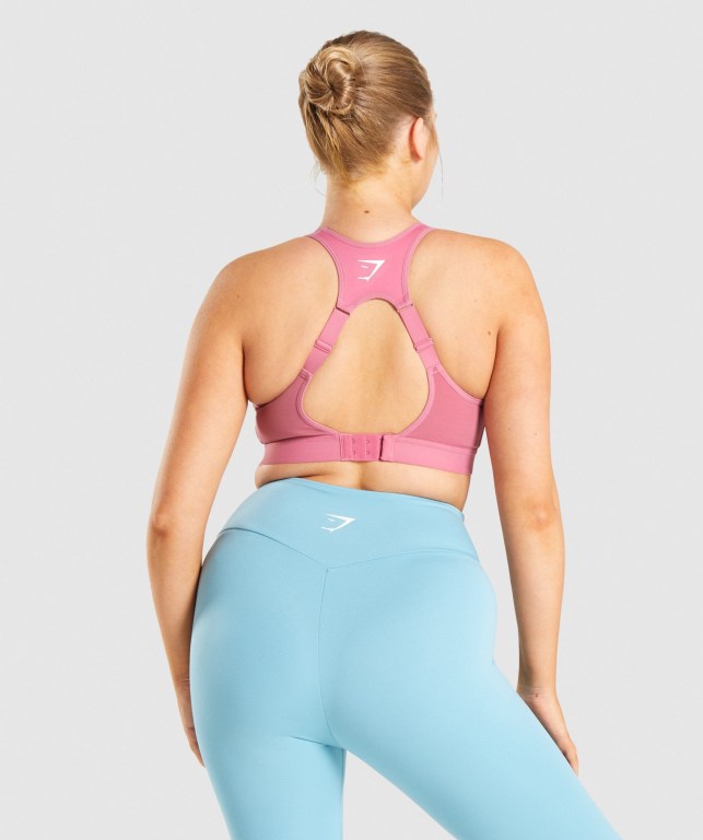 Gymshark Open Back Training Women's Sports Bra Pink | UAE-26MAXK