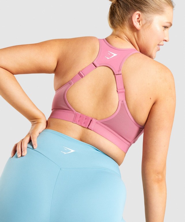 Gymshark Open Back Training Women's Sports Bra Pink | UAE-26MAXK