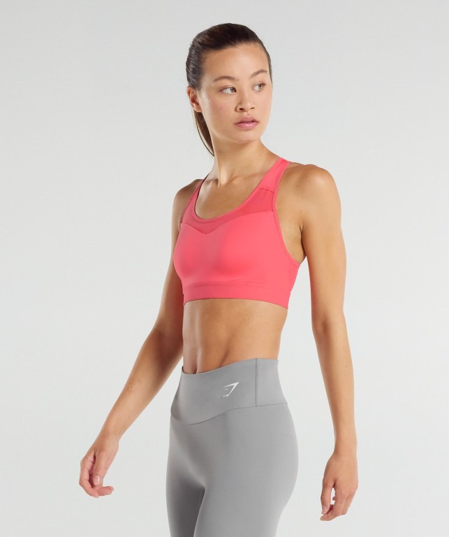 Gymshark Open Back Training Women's Sports Bra Pink | UAE-51XTHL