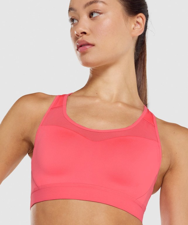 Gymshark Open Back Training Women's Sports Bra Pink | UAE-51XTHL