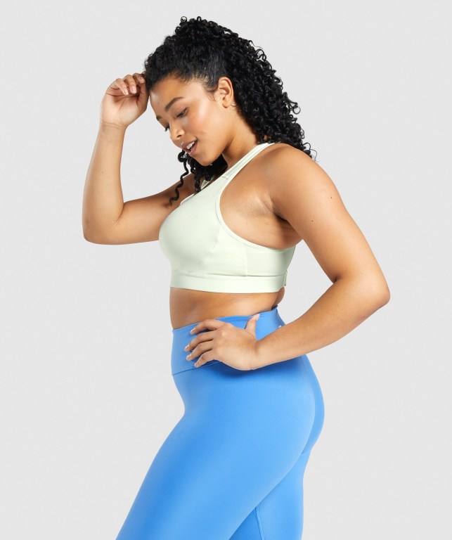 Gymshark Open Back Training Women's Sports Bra Light Green | UAE-80UXKE