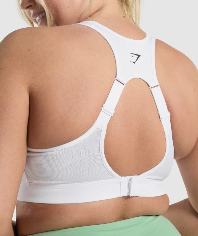 Gymshark Open Back Training Women's Sports Bra White | UAE-83VQGD