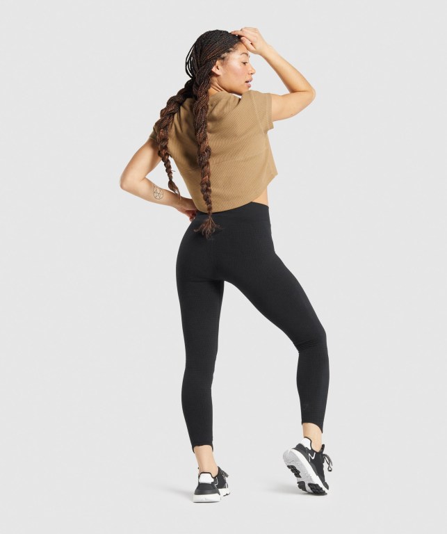 Gymshark Pause Seamless High Waisted Women's Leggings Black | UAE-54VZDW