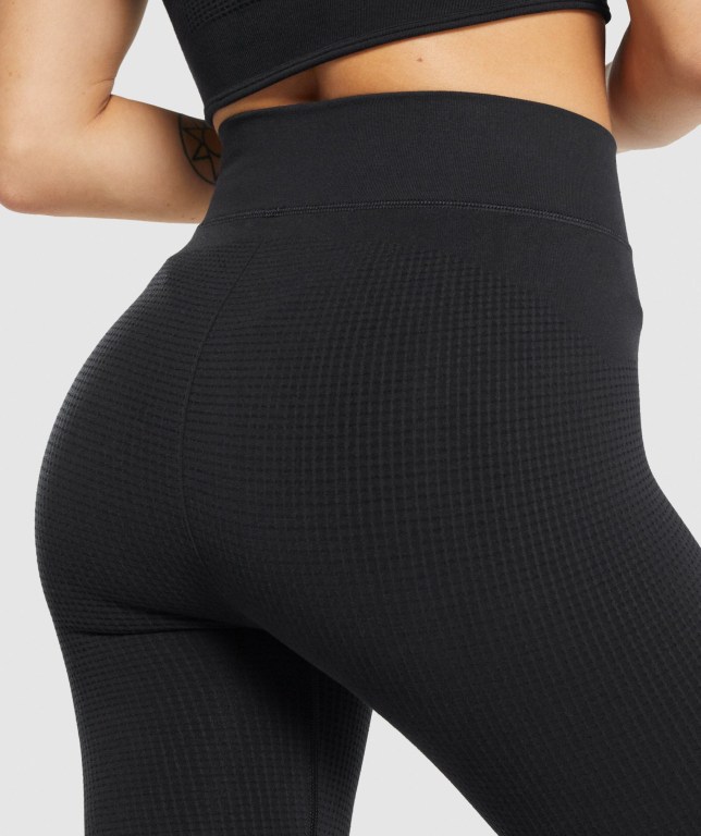 Gymshark Pause Seamless High Waisted Women's Leggings Black | UAE-54VZDW