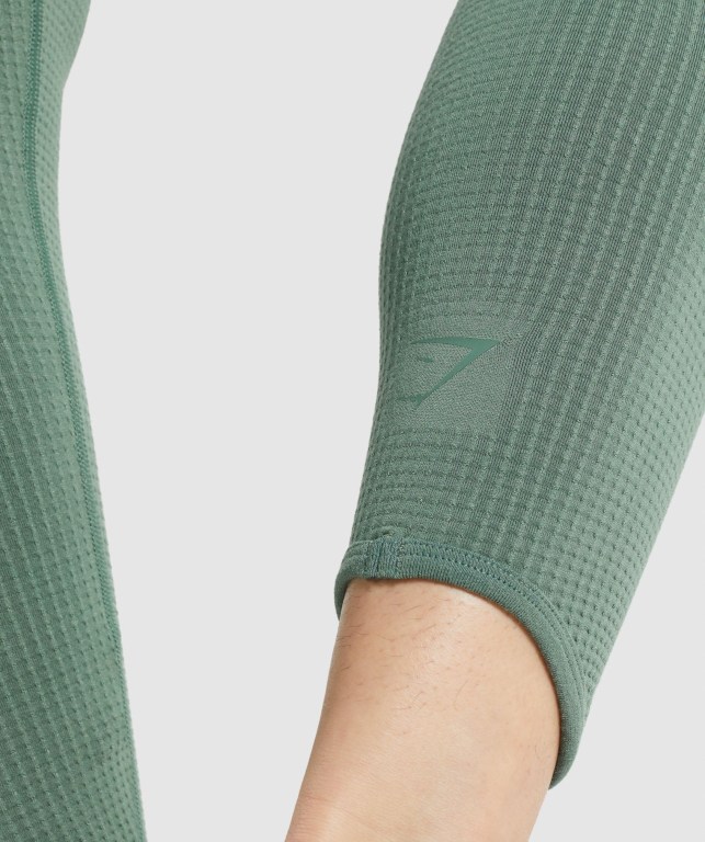 Gymshark Pause Seamless High Waisted Women's Leggings Green | UAE-78WIVK