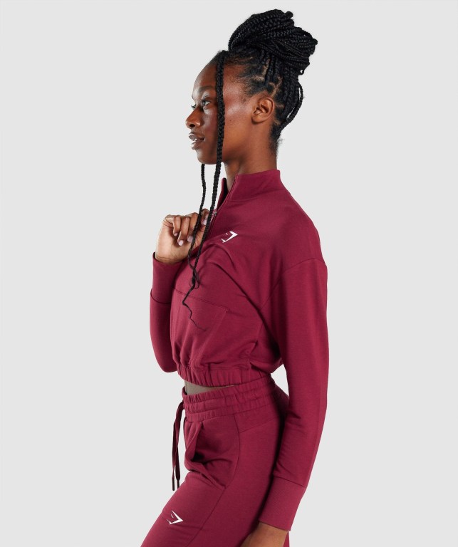 Gymshark Pippa Training Women's Hoodies Burgundy | UAE-84JEQY