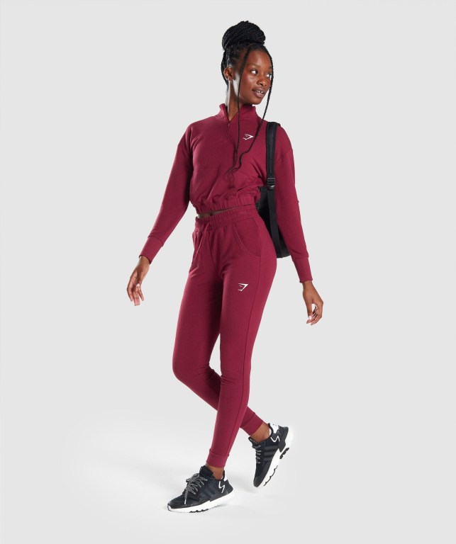 Gymshark Pippa Training Women's Hoodies Burgundy | UAE-84JEQY