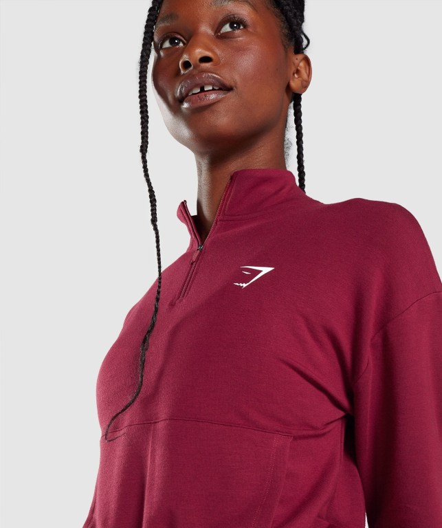 Gymshark Pippa Training Women's Hoodies Burgundy | UAE-84JEQY