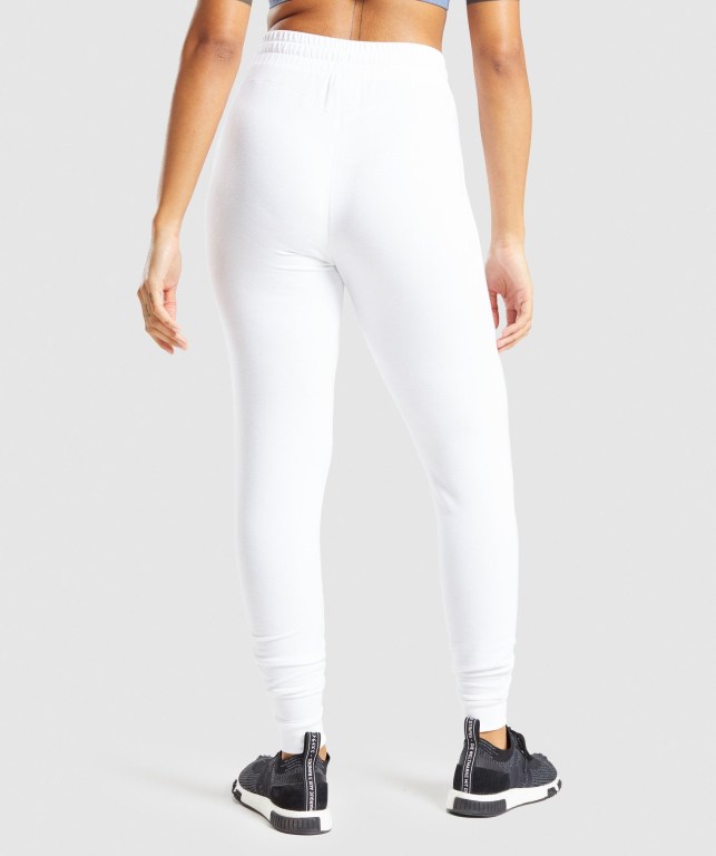 Gymshark Pippa Training Women's Joggers White | UAE-06ZDWU