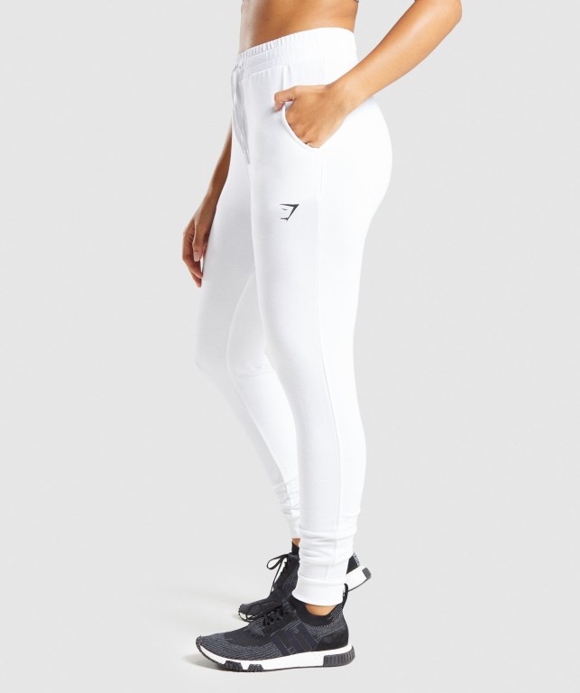 Gymshark Pippa Training Women's Joggers White | UAE-06ZDWU