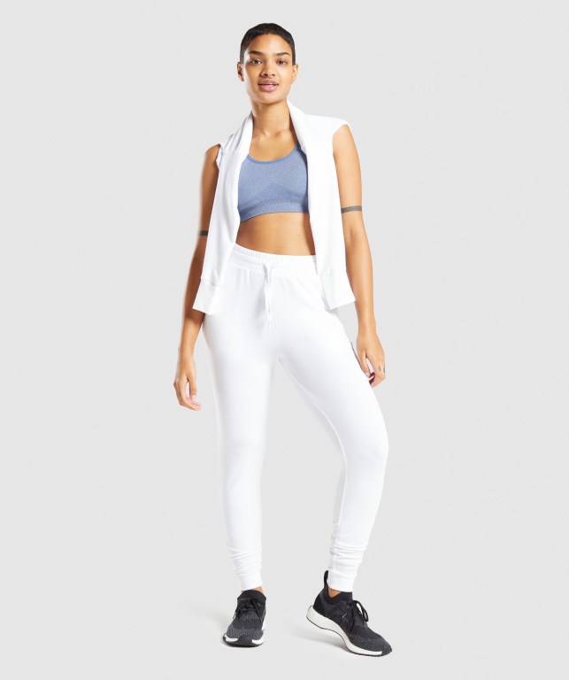 Gymshark Pippa Training Women's Joggers White | UAE-06ZDWU