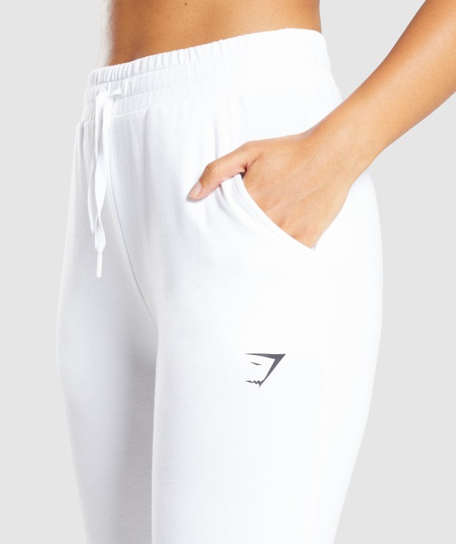 Gymshark Pippa Training Women's Joggers White | UAE-06ZDWU