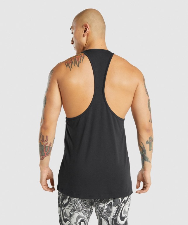 Gymshark Pre-Workout Men's Tank Tops Black | UAE-95RGKS