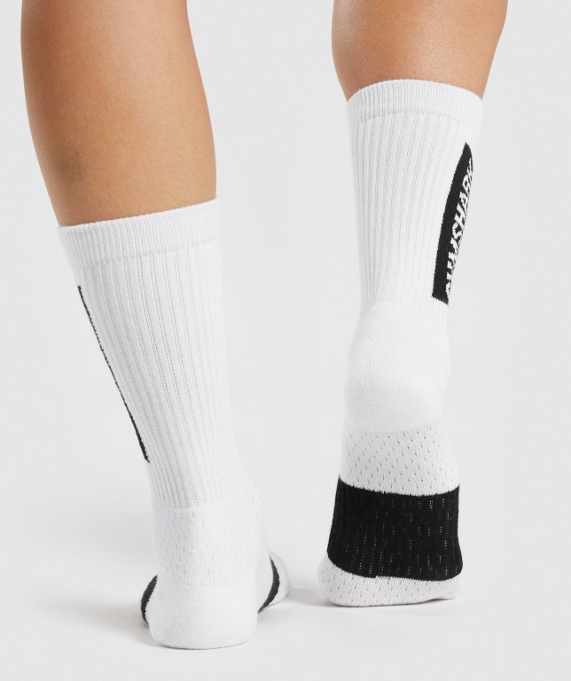 Gymshark Premium (1pk) Men's Socks White | UAE-96STLV