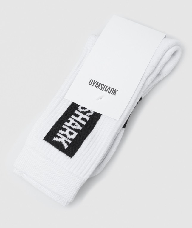 Gymshark Premium (1pk) Men's Socks White | UAE-96STLV