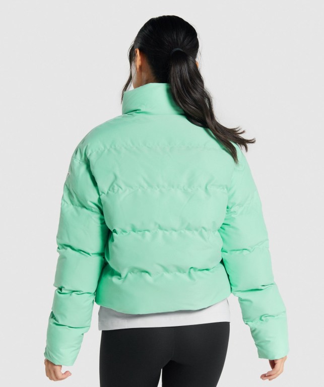 Gymshark Puffer Women's Jackets Green | UAE-78CPAS