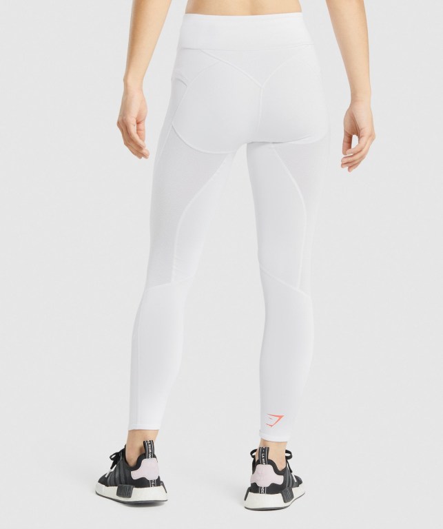 Gymshark Pulse High Waisted Women's Leggings White | UAE-48IYGK