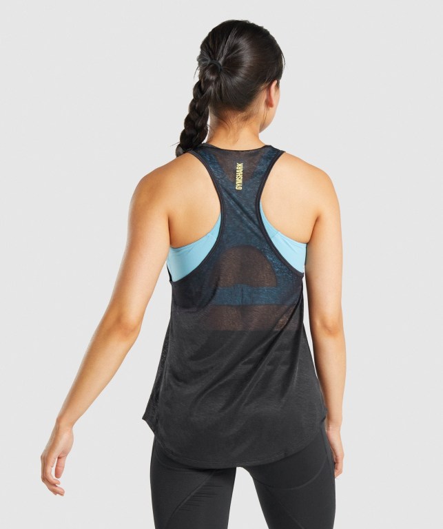 Gymshark Pulse Lightweight Women's Tank Tops Black | UAE-14ZOIY