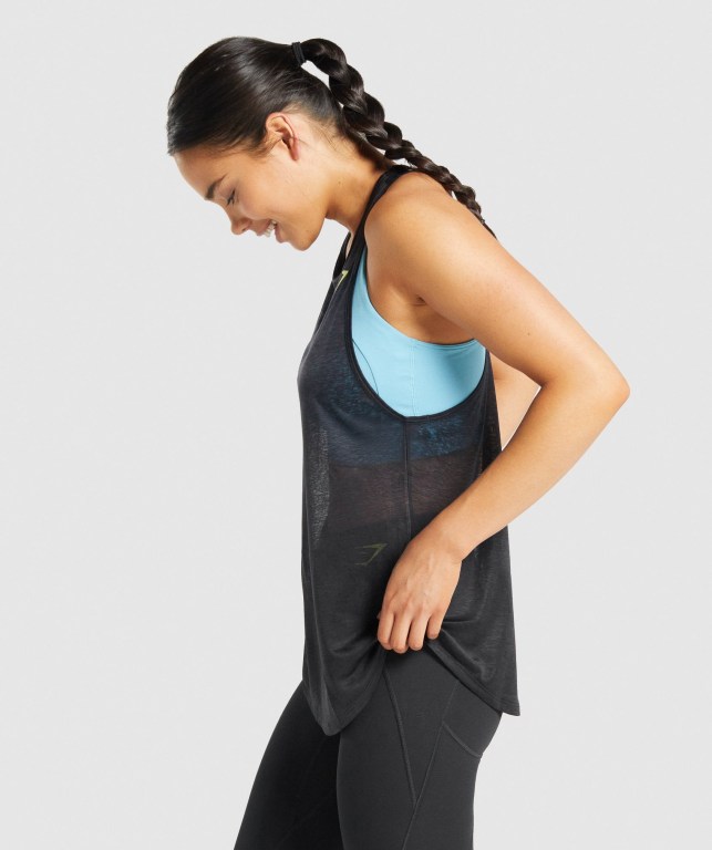 Gymshark Pulse Lightweight Women's Tank Tops Black | UAE-14ZOIY