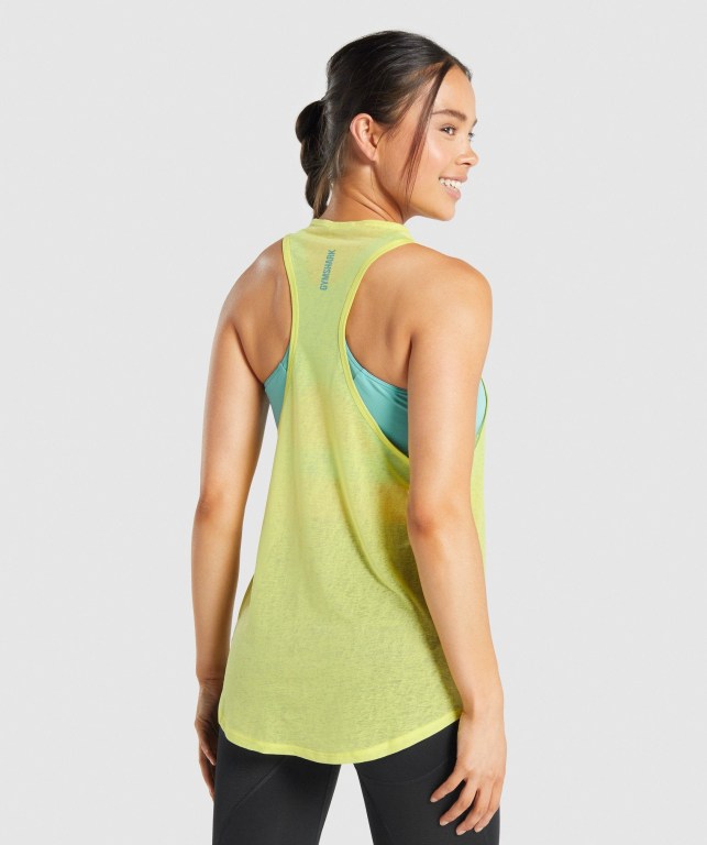 Gymshark Pulse Lightweight Women's Tank Tops Yellow | UAE-94TJNH