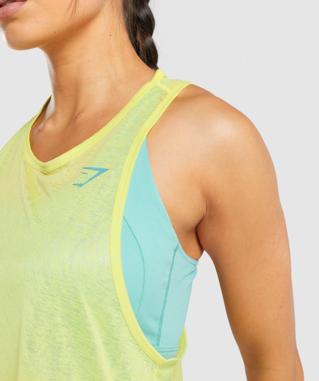 Gymshark Pulse Lightweight Women's Tank Tops Yellow | UAE-94TJNH