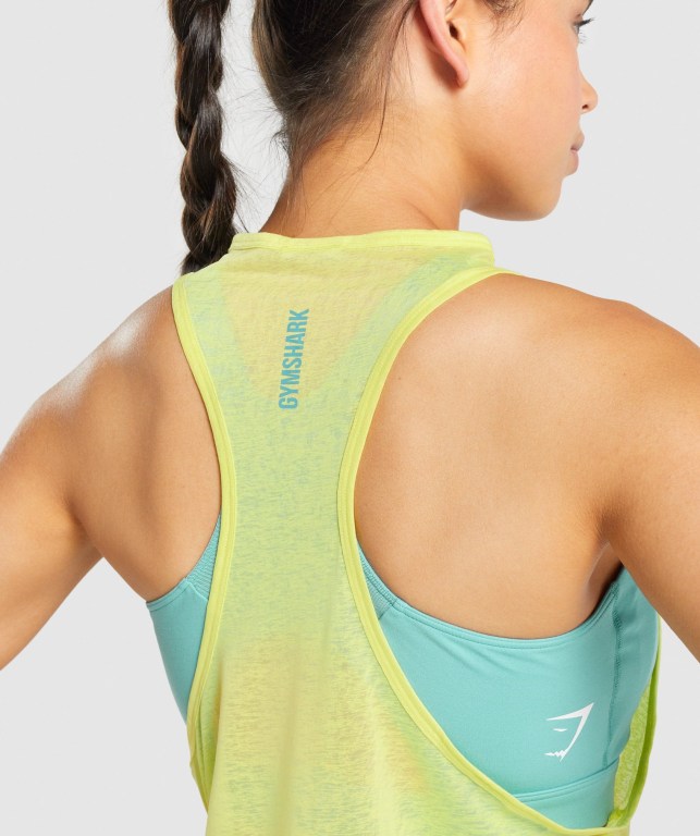 Gymshark Pulse Lightweight Women's Tank Tops Yellow | UAE-94TJNH