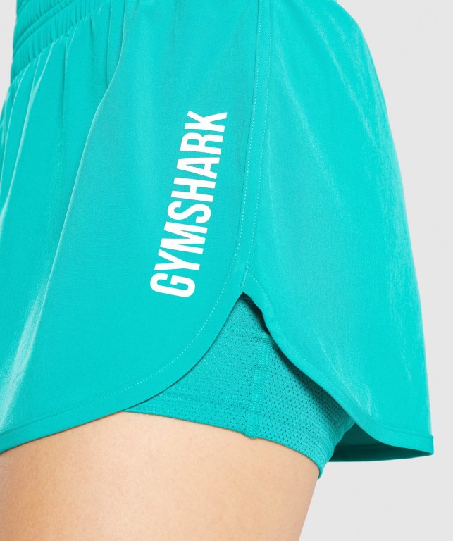 Gymshark Pulse Mid Rise Women's Shorts Green | UAE-62LBGJ