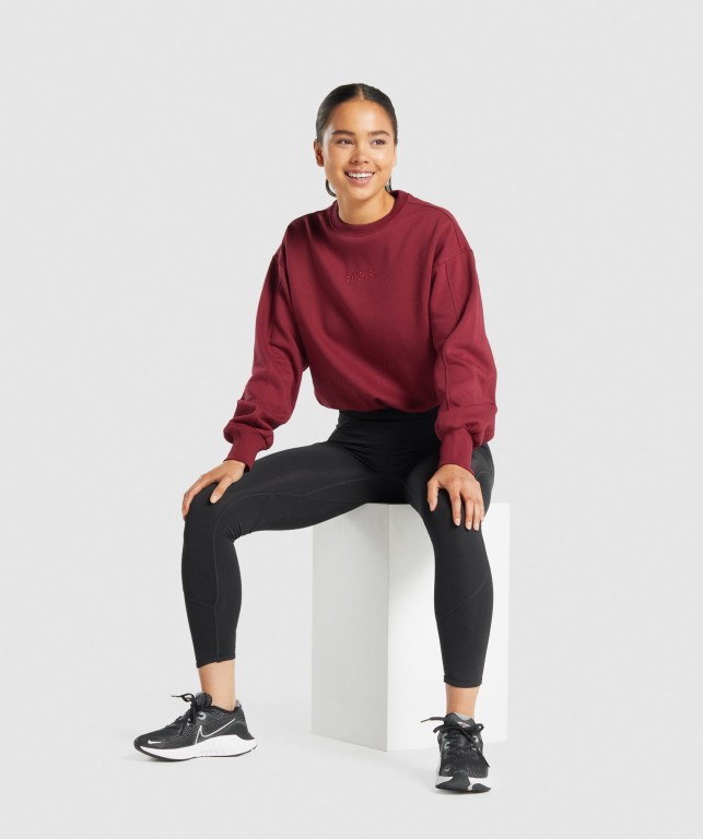 Gymshark Pulse Women's Hoodies Burgundy | UAE-86OIYS