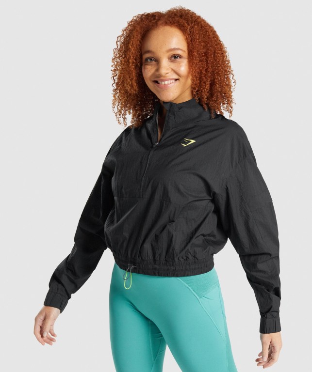 Gymshark Pulse Woven Women\'s Jackets Black | UAE-03KSXD