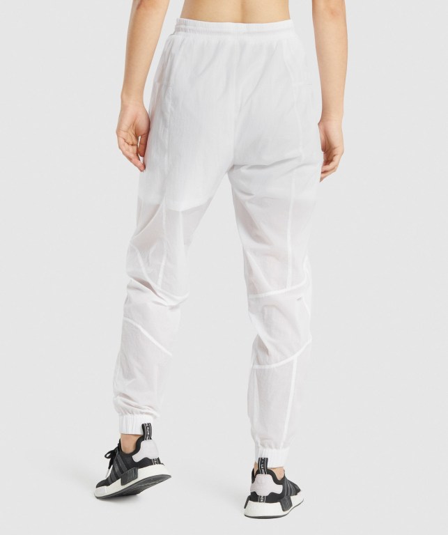 Gymshark Pulse Woven Women's Joggers White | UAE-65XOWG