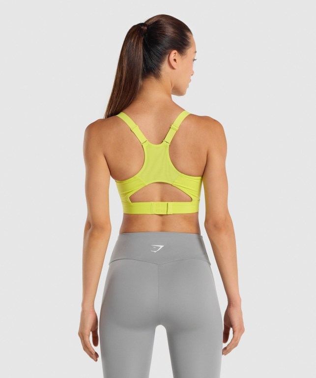 Gymshark Racer Back Training Women's Sports Bra Yellow | UAE-15GADJ