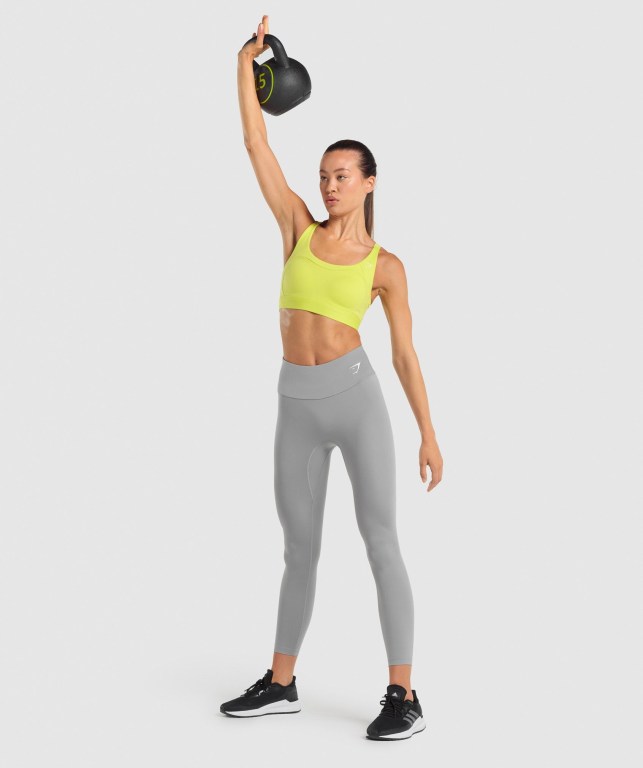 Gymshark Racer Back Training Women's Sports Bra Yellow | UAE-15GADJ