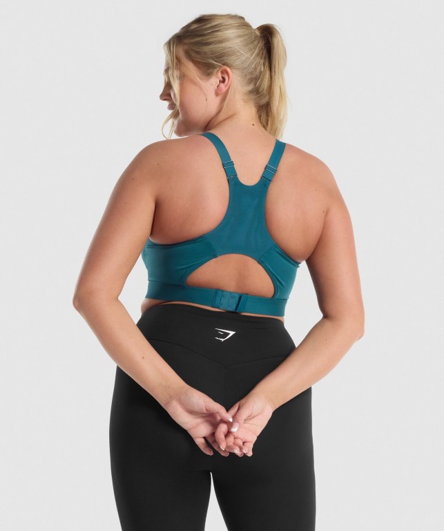 Gymshark Racer Back Training Women's Sports Bra Turquoise | UAE-52CNSU