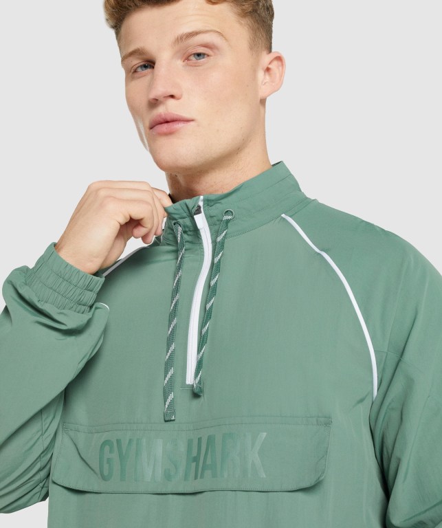 Gymshark Recess Lightweight Men's Jackets Green | UAE-92OBPI