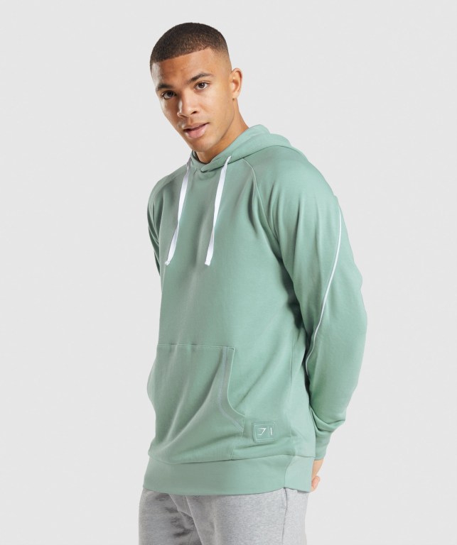 Gymshark Recess Men's Hoodies Blue / White | UAE-91VDMP