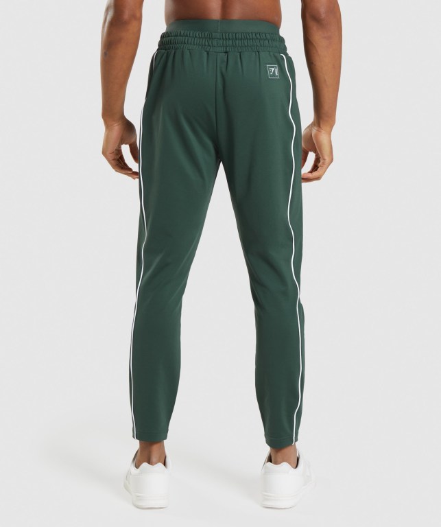 Gymshark Recess Men's Joggers Obsidian Green / White | UAE-24IRGK