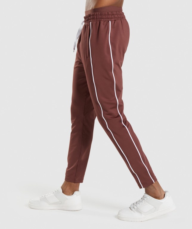 Gymshark Recess Men's Joggers Pink Brown / White | UAE-48ERPD