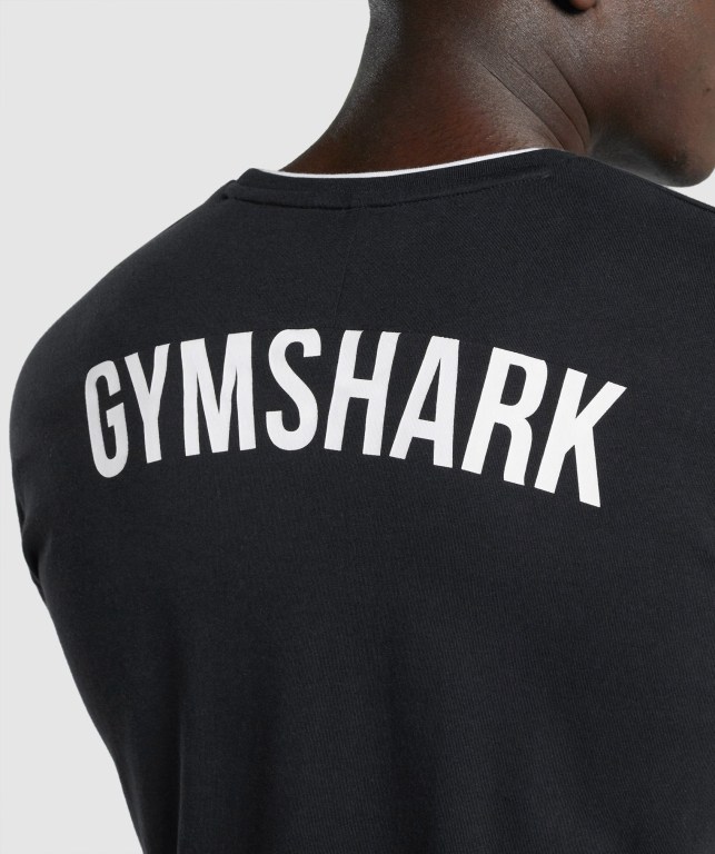 Gymshark Recess Men's T Shirts Black | UAE-43LYJU